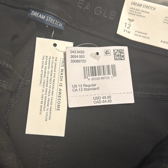American Eagle high-rise women’s jegging. Size 12, 31W. Black. Never been worn. - Picture 5 of 5